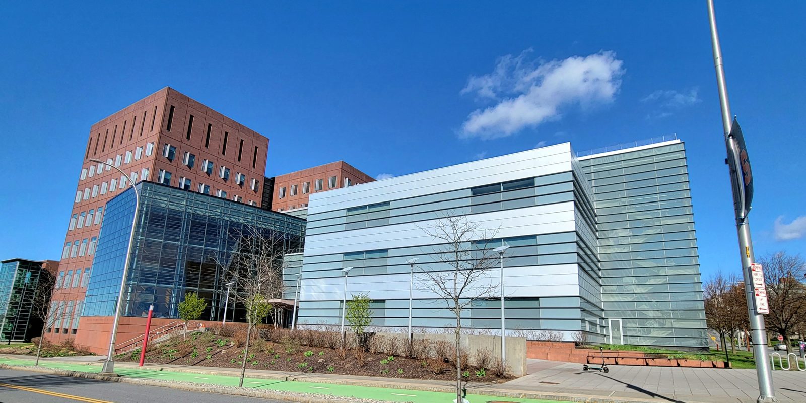 A modern glass office building