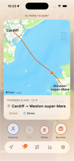 Sorting a Cardiff to Weston-super-Mare trip into business or personal